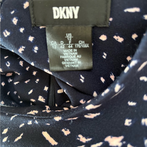 DKNY Navy and Pink Patterned Dress size 12 - Picture 5 of 6